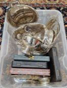 Quantity of assorted silver-plate to include boxed set of ice cream spoons with Art Deco design, a