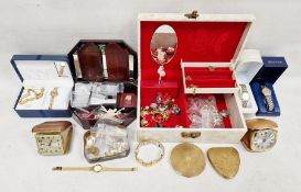 Quantity of cufflinks to include some with glass ends, dog decorated, watches and other costume