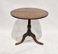 Georgian oak circular tilt-top table on tripod base