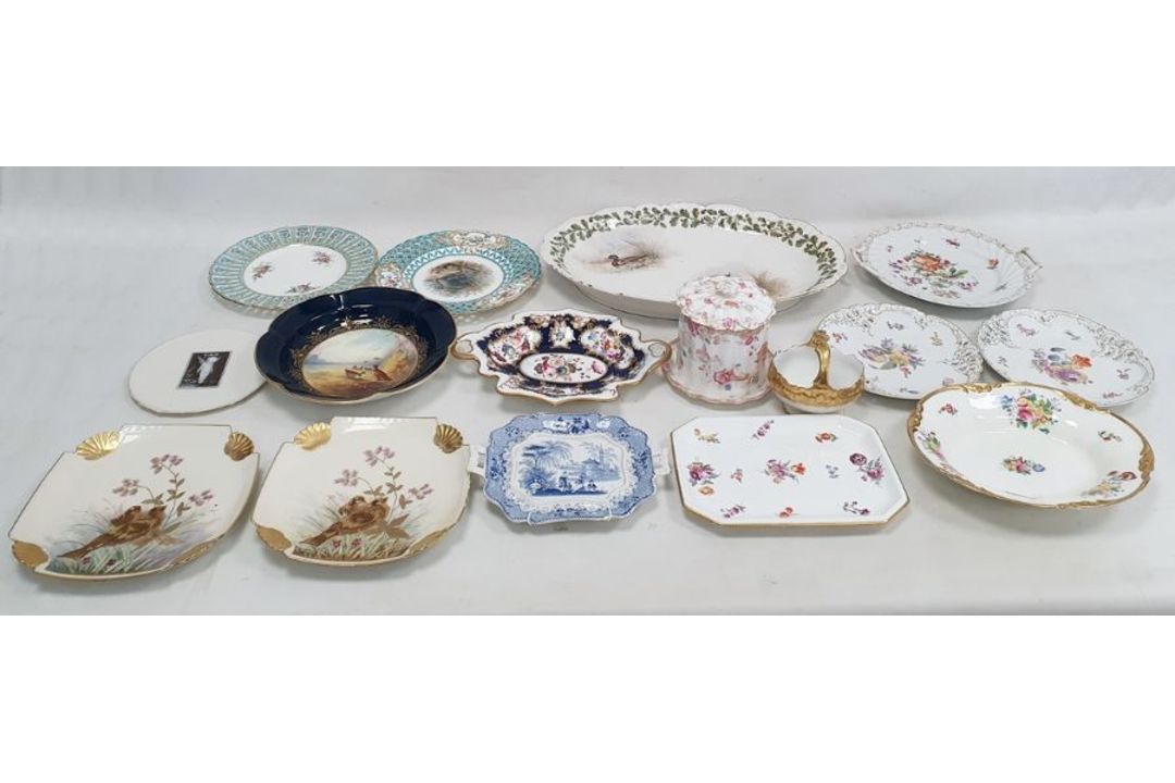 Assorted items of English and continental porcelain,19th/early 20th century, including: a Mintons - Image 1 of 26