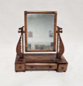 Victorian mahogany dressing table swing mirror, the mirror supports carved in the form of wings,
