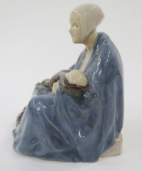 Carter Stabler Adams Poole pottery lavender figure by Phoebe Stabler, the seated woman wearing - Image 6 of 10
