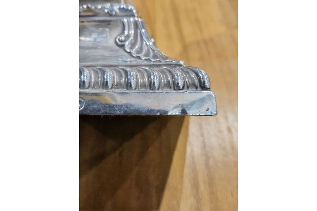 Victorian set of four large silver candlesticks, of Corinthian column form, on square bases, - Image 9 of 31