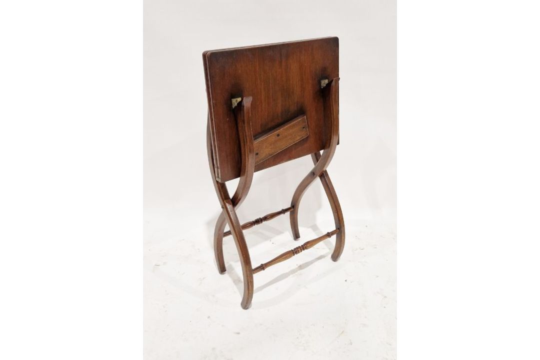 Mahogany folding side table of rectangular form, 47cm high x 76cm wide x 50cm deep when open - Image 2 of 2