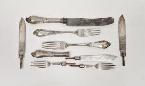 Pair of German 800 grade silver table forks, with German 800 assay mark, by G Hermeling, together