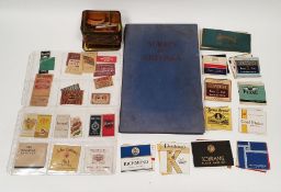 Quantity Matchbox covers, old cigarette packets and Three Dot Kings tobacco tin