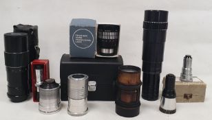 Quantity projector lenses to include Kodak Retinar F-250mm, a Bell & Howell 19mm-32mm, a 16mm