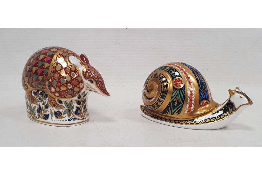 Two Royal Crown Derby bone china paperweights, the first modelled as an 'Armadillo' circa 1996, - Image 2 of 4