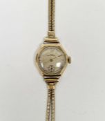 Vintage lady's 9ct gold 'The Skipper' manual wind wristwatch, the circular dial having Arabic