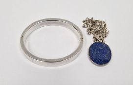 Danish silver bangle, plain, hinged, maker’s mark ‘RS’, in Christian Dior bag and a NE FROM