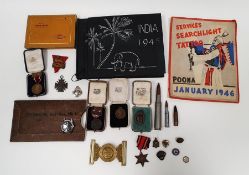 Military buckle RGBW Egypt, services searchlight tattoo Poona January 1946 programme, WWII Indian