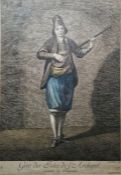 After Jean Baptiste Vanmour (French, 1671–1737) Hand coloured etching Three early 18th century