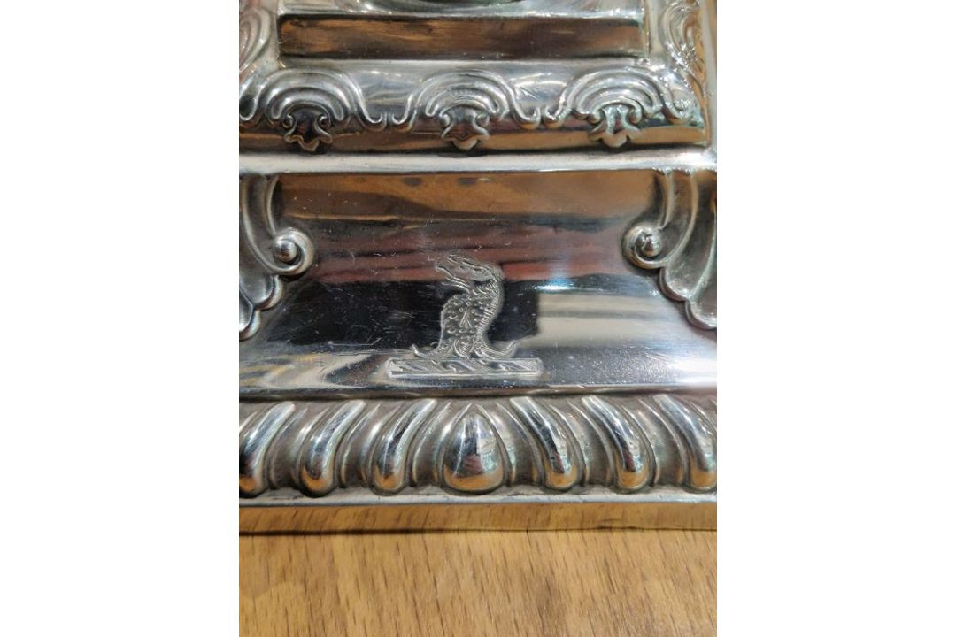 Victorian set of four large silver candlesticks, of Corinthian column form, on square bases, - Image 13 of 31