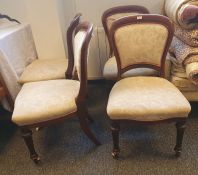 Set of four Victorian mahogany armchairs with upholstered seats and backs, 90cm high (4)