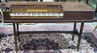 Georgian square piano by Fredericus Beck of London, dated 1778, the case with inlaid stringing and