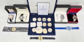 Selection of modern commemorative wristwatches, including limited edition Concorde supersonic, space