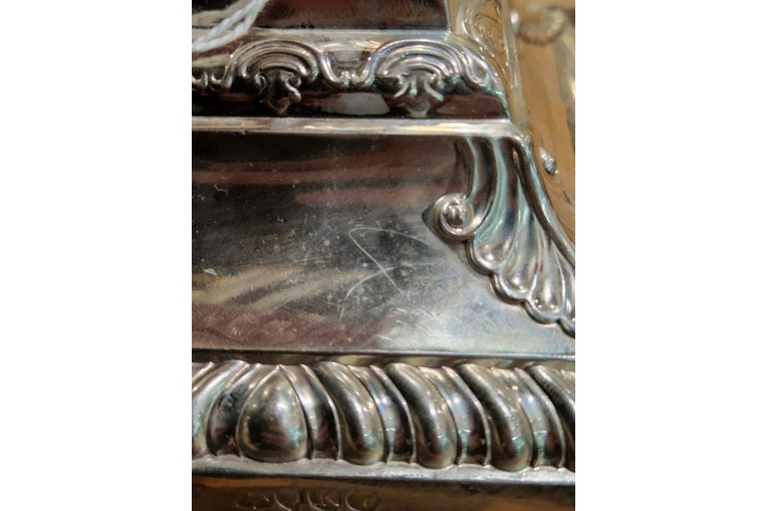Victorian set of four large silver candlesticks, of Corinthian column form, on square bases, - Image 25 of 31