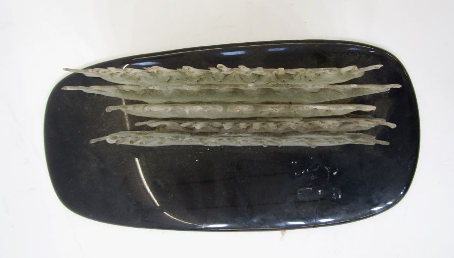 Charles Bray (1922-2012), a glass stalagmite formed sculpture, circa 1980-90, on a black opaque - Image 4 of 4