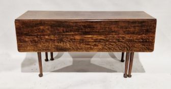 Large Georgian oak drop leaf dining table of rectangular form, 73cm high x 152cm wide x 50cm deep