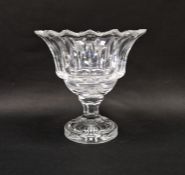 Late 19th/early 20th century cut glass urn-shaped footed bowl, the flared bowl notch cut of