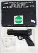 Webley Tempest .22 air pistol in original box. Permit number 53/V/005939/2022
