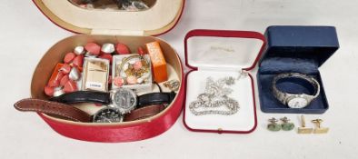 Quantity of costume jewellery to include diamante bracelet and earrings