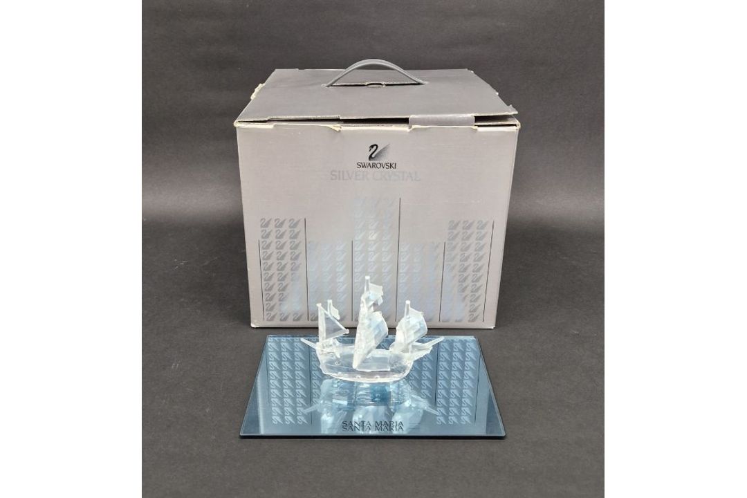 Swarovski model of Santa Maria (A7473NR000003) with titled mirror, with original box, 9.5cm high - Image 2 of 2