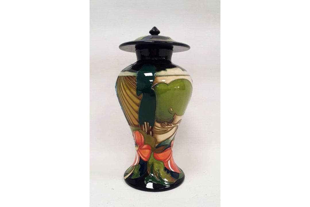 Moorcroft inverted baluster vase and cover, circa 2006, printed and painted marks, tubelined with - Image 1 of 15