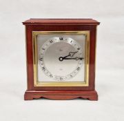 20th century mantel clock in slim square case by Elliot, retailed by Rowell, Oxford, 23cm high