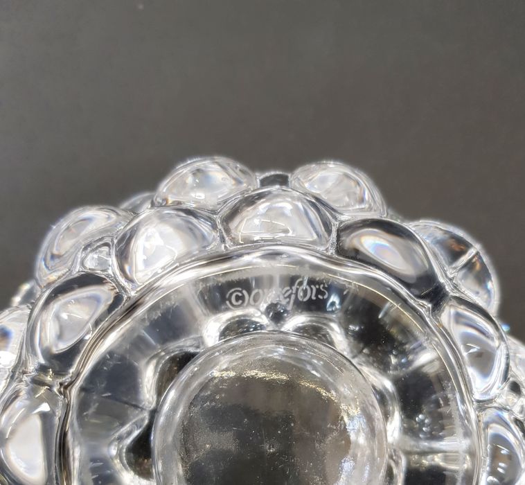 LOT WITHDRAWN Orrefors 'Raspberry' votive holder, etched marks, 7.5cm high and an Orrefors glass - Image 3 of 3