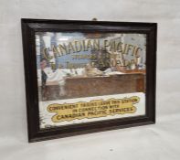 Early 20th century advertising mirror for Canadian Pacific Steamers and Trains, of rectangular