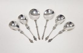 Set of four late Victorian/Edwardian silver apostle spoons by William Hutton and Sons, together with