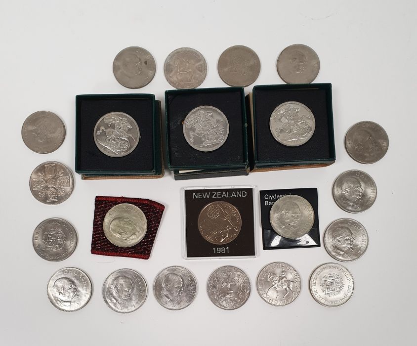 Three Victorian crowns and other crowns (2 boxes)