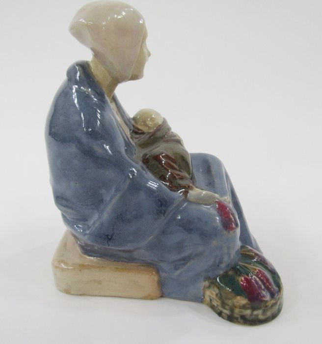 Carter Stabler Adams Poole pottery lavender figure by Phoebe Stabler, the seated woman wearing - Image 7 of 10