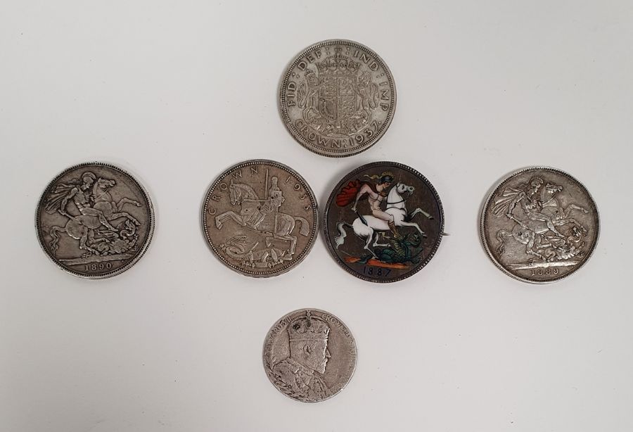 Three Victorian crowns and other crowns (2 boxes) - Image 2 of 3