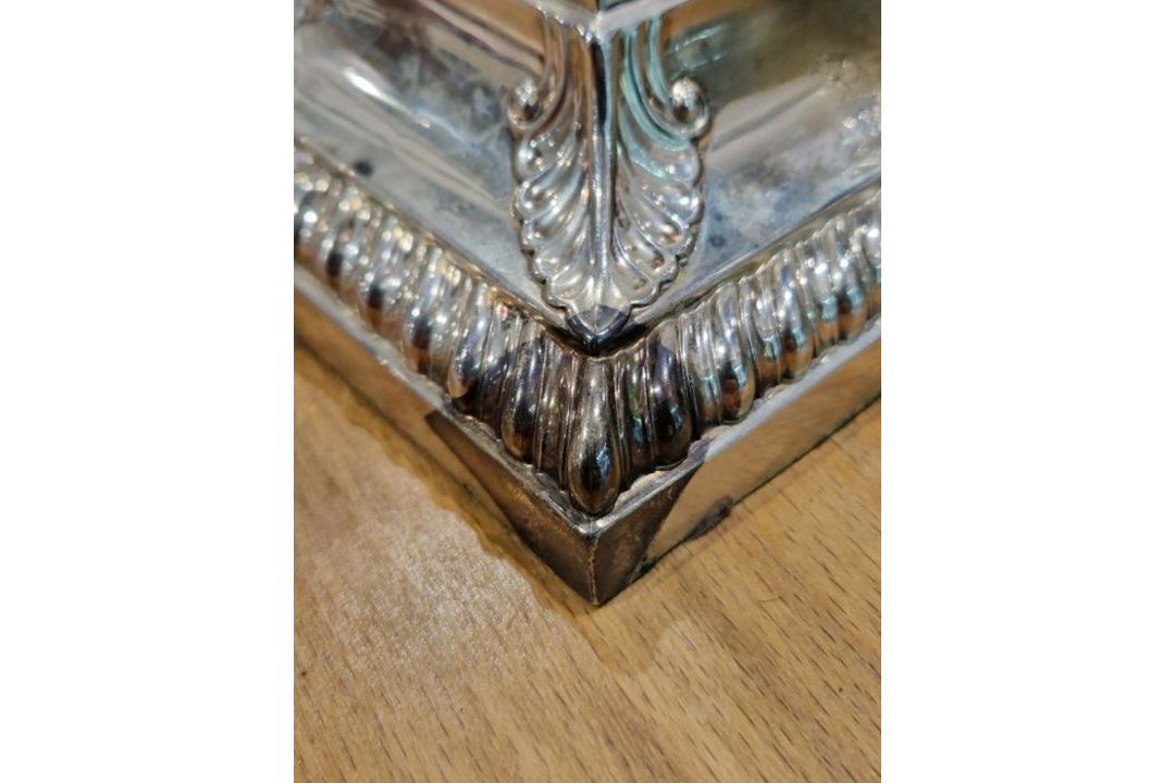 Victorian set of four large silver candlesticks, of Corinthian column form, on square bases, - Image 24 of 31