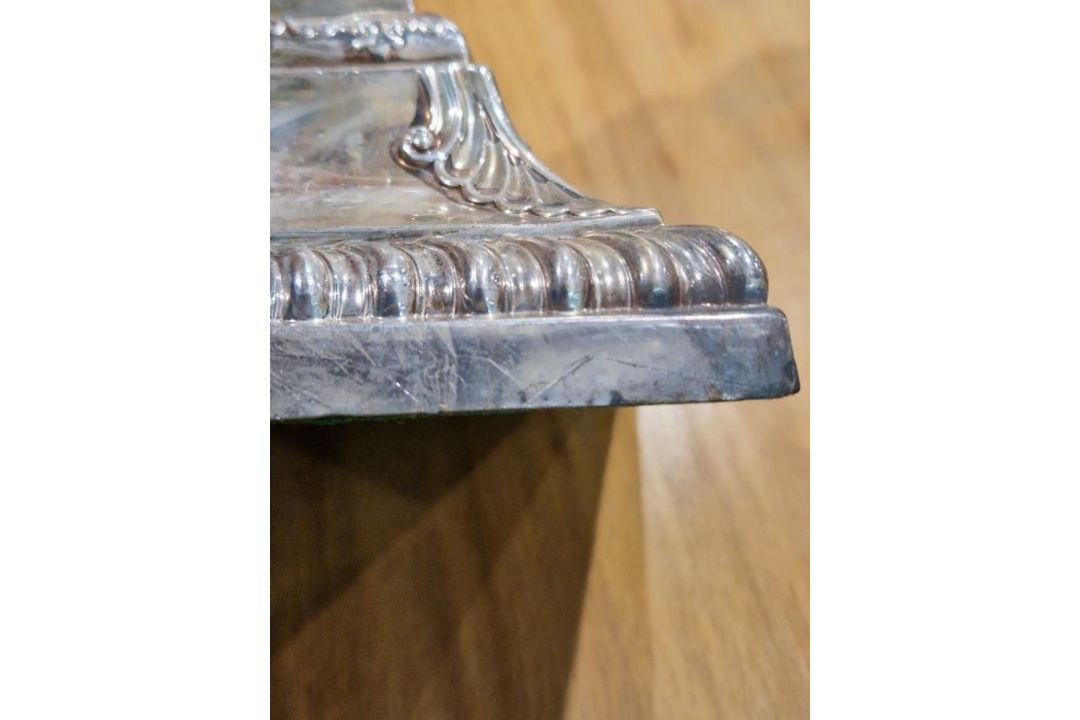 Victorian set of four large silver candlesticks, of Corinthian column form, on square bases, - Image 6 of 31