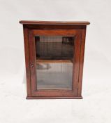 Victorian mahogany glazed tabletop display cabinet, the single door opening to reveal a single