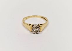 18ct gold solitaire diamond ring, the stone with illusion setting  Condition Report Weight approx.