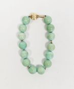 Cassandra Goad 9ct gold and turquoise bead bracelet  Condition Report Some surface marks and