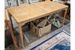 Garsnas, Sweden, lightwood extending table, rectangular, on turned supports, having two leaves -