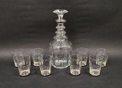 Set of eight French Baccarat cut glass spirit glasses, with French silver mounts, each marked