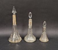 Late Victorian silver mounted perfume bottle, the silver collar hallmarked Birmingham 1901, together