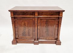 Victorian mahogany chiffoniere having two frieze drawers raised on a two-door cupboard, 81cm high