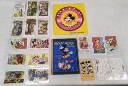 Mickey Mouse annual 1949, early Mickey Mouse postcard with Minnie and Mickey 'Ce n'est que Votre