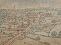 Lorgan(?)  Charcoal and pencil drawing Rockcorry, View from Moniel Hill, drawn from memory 1872,
