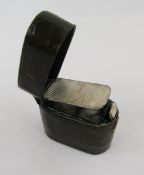 Crocodile leather bound travelling vesta/match striker, 5cm high, together with a vintage Gillette
