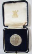 Medallion 1837-1937 conjoined bust of Victoria and George VI to commemorate Births, Deaths,