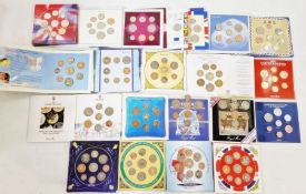 Brilliant uncirculated coin year sets from 1982 to 1997 (20). Please note 1983, glue has come away