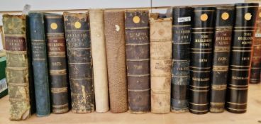 The Building News, 28 vols from 1876, 1875, 1871, 1880, 1881, 1883, 1878, various bindings and